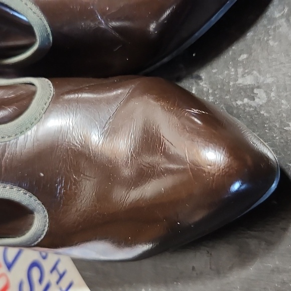 FRANCO SARTO Man Made Thin Patent Pull On Buckle Detail Heelwd Boot 7.5M - Picture 14 of 16